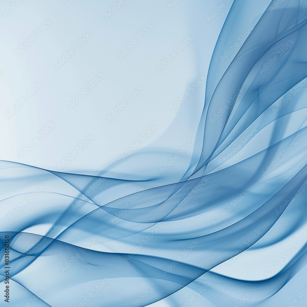 Obraz premium Softly flowing ethereal blue waves grace a tranquil backdrop
