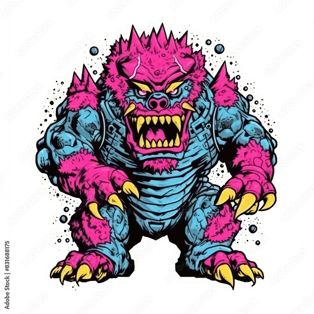 Art illustration  monster angry colorfull 