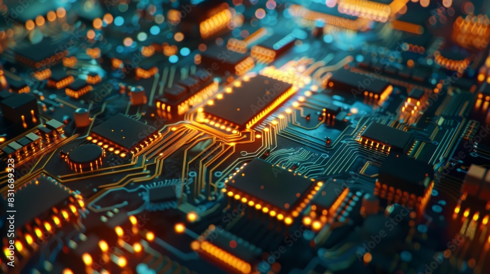 Circuit board processor background, future technology concept background material