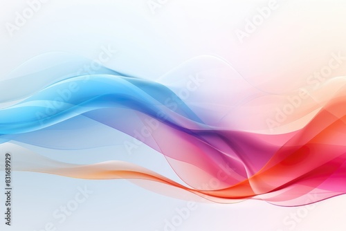 Abstract promotional border design with colorful waves on a gradient background
