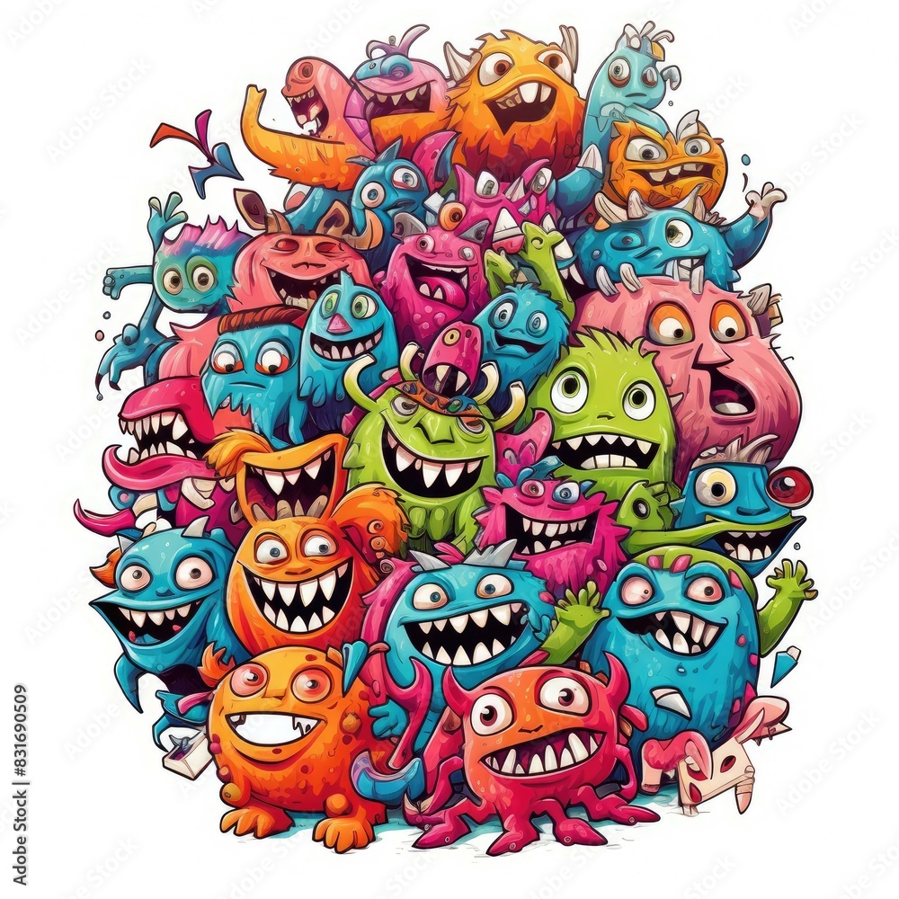 Art illustration doodle monster colorfull Art illustration doodle monster colorfull