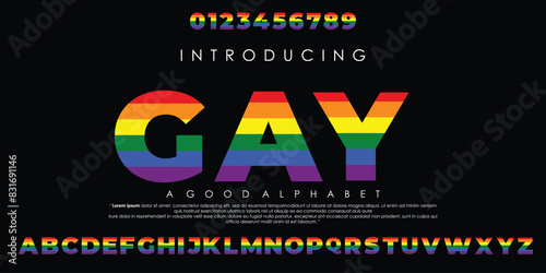 Wallpaper Mural New Modern rainbow color gay abstract digital alphabet font. Minimal technology typography, Creative urban sport fashion futuristic font and with numbers. vector illustration eps 10 Torontodigital.ca
