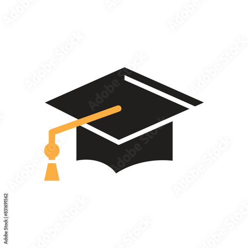 Graduation cap icon design template isolated illustration