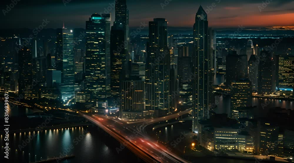 Spectacular Modern Architecture and Bustling Traffic in the Financial District at Twilight
Spectacular Modern Architecture and Bustling Traffic in the Financial District at Twilight