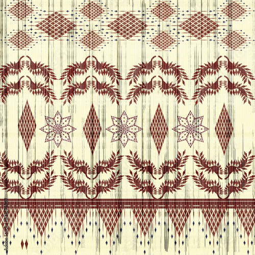 Oreintal Flora Damask Seamless pattern embroidery, Indian style. art ornament print.Design for carpet, cover.wallpaper, wrapping, fabric, clothing