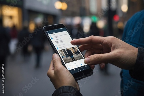 Wallpaper Mural Using social media with smartphone Torontodigital.ca