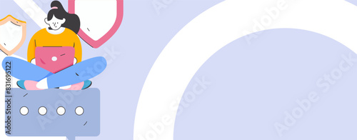 Business network security character flat vector concept operation hand drawn illustration
