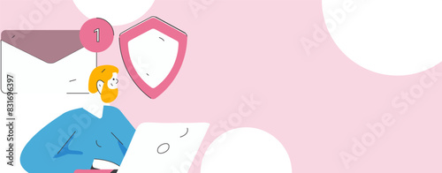 Business network security character flat vector concept operation hand drawn illustration
