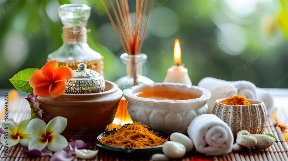 Obraz premium Luxurious Thai Herbal Spa Retreat with Natural Wellness Treatments