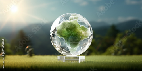 The Earth as a Green Ball on the Grass with a Blue Sky