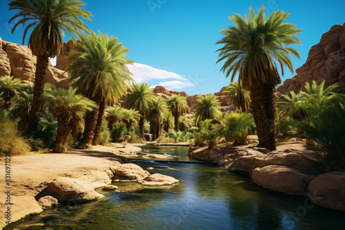 an oasis in the middle of desert
