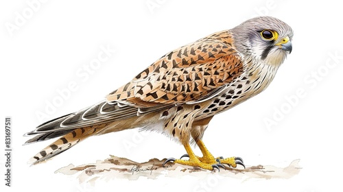 Common kestrel (Falco tinnunculus) is a bird of prey species belonging to the kestrel group of the falcon family Falconidae