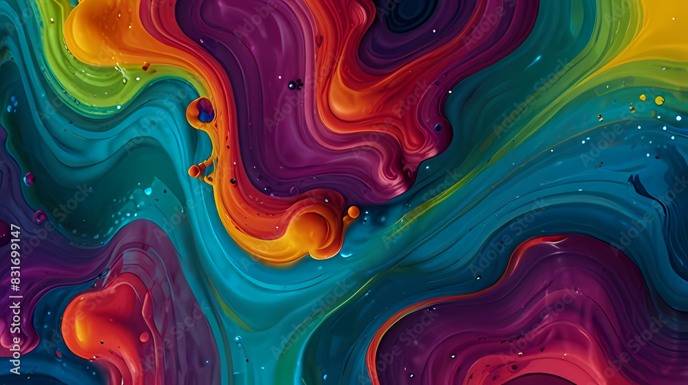 Abstract background with fluid ink in water effects theme