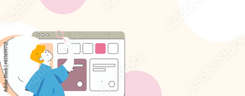 Business network security character flat vector concept operation hand drawn illustration
