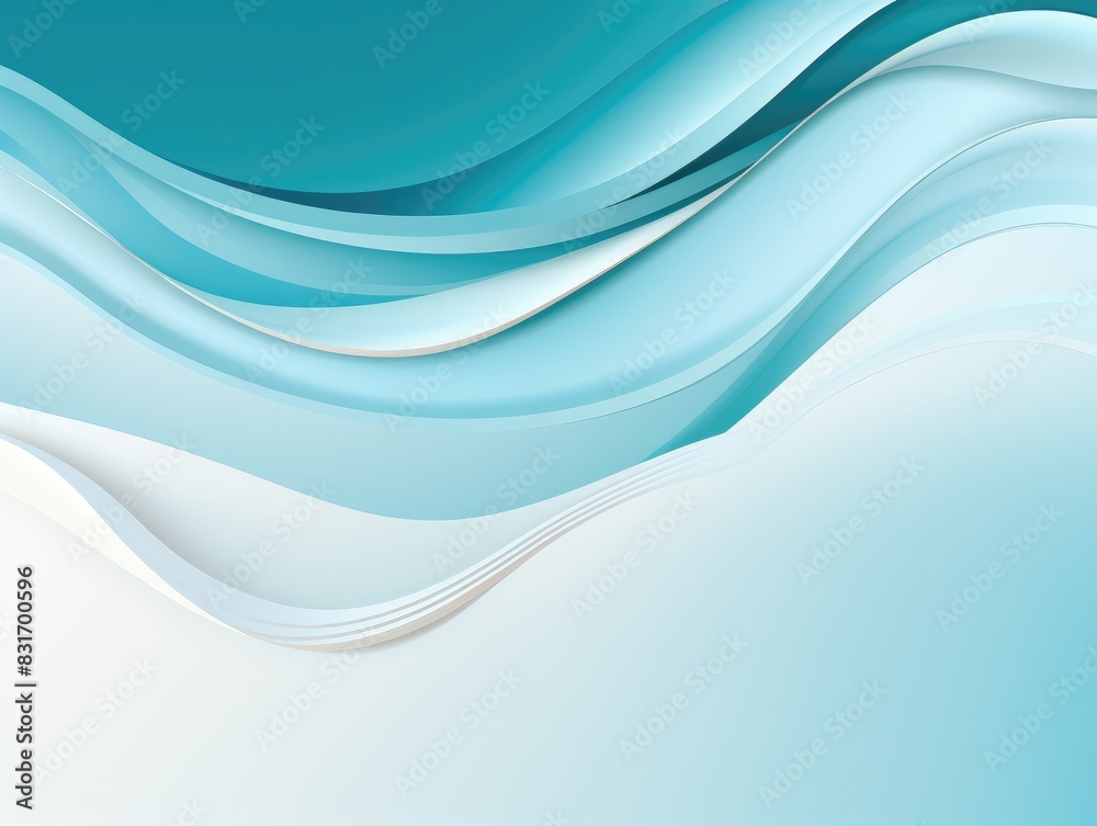 Promotional template with wave borders on a turquoise background Promotional template with wave borders on a turquoise background