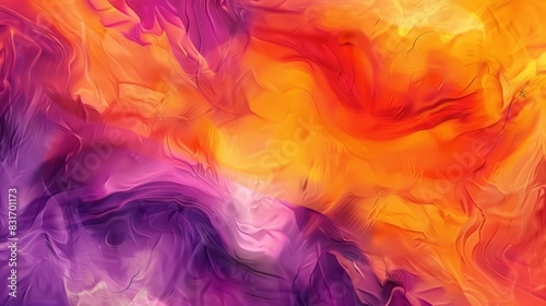 A blurred background features a gradient of orange, purple, and yellow tones, suitable for design. photo