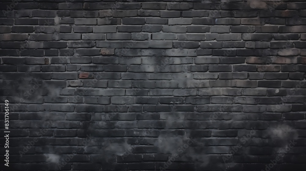 Dark black grunge brick wall texture background with old dirty and ...