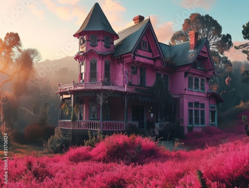 24 Big Beautiful Pink Houw - Generative AI
