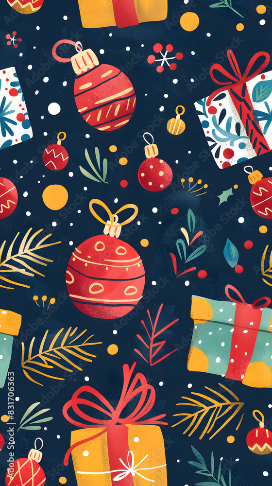 Seamless pattern of Christmas images Seamless pattern of Christmas images