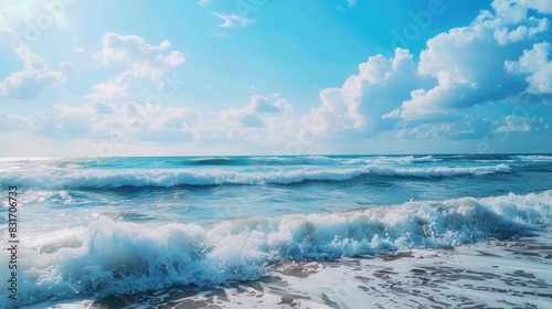 Ocean waves and blue sky © Khalif