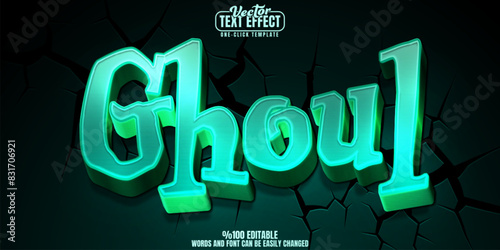 Ghost editable text effect, customizable spirit and haunted 3d font style