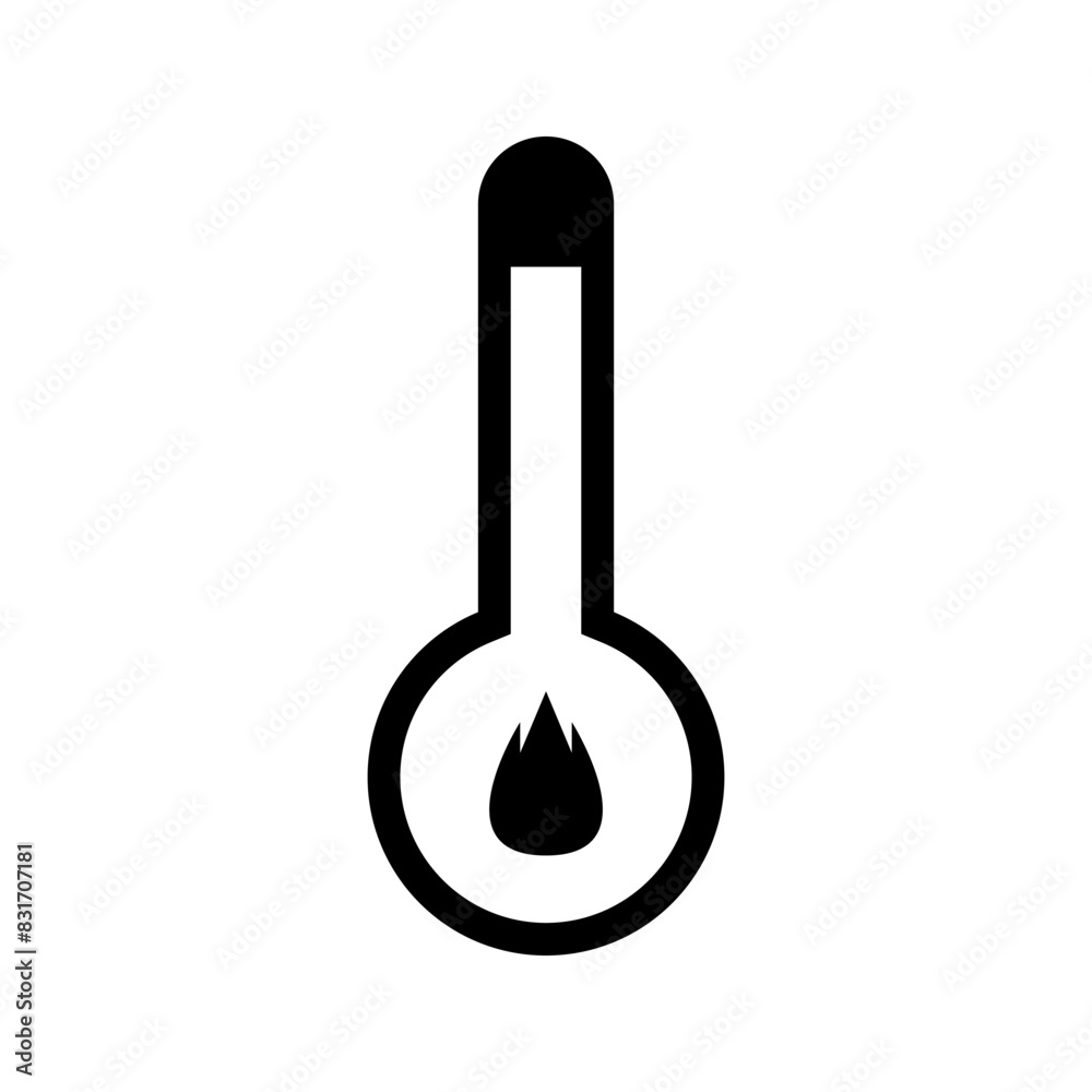 High temperatures. The thermometer icon. High temperature symbol. Flat Vector illustration High temperatures. The thermometer icon. High temperature symbol. Flat Vector illustration