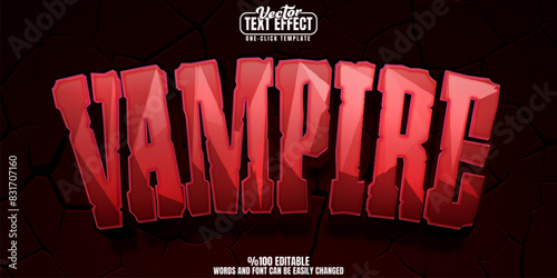 Vampire editable text effect, customizable blood and horror 3D font style