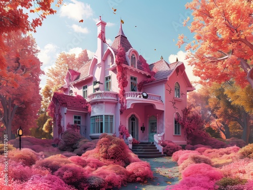8 Big Beautiful Pink Houw - Generative AI