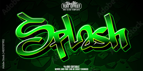 Graffiti editable text effect, customizable toxic and street 3d font style