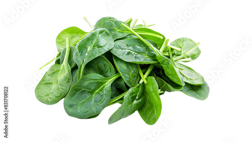 Green spinach isolated on a transparent background, PNG, Ai