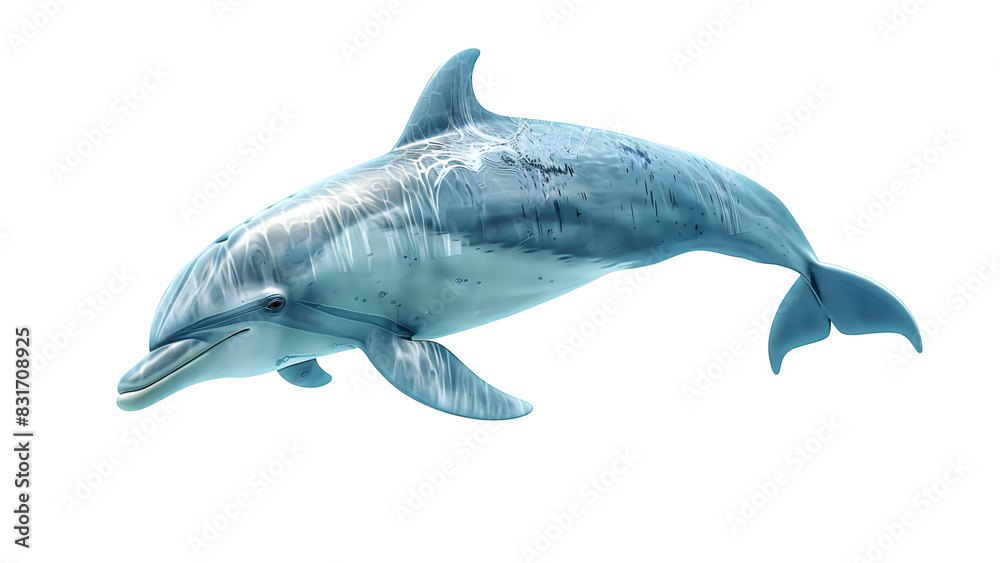 Fototapeta premium Dolphin isolated on a transparent background, PNG, Ai