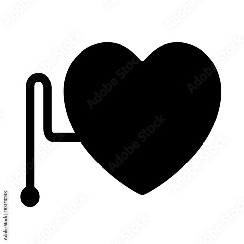 AED Automated External Defibrillator Black Icon,Vector Illustration, Isolate On White Background Label. EPS10