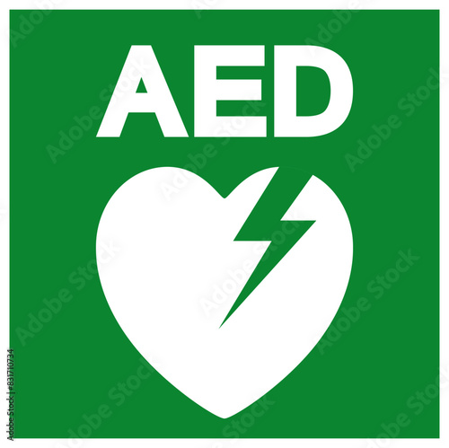 AED Automated External Defibrillator Symbol Sign, Vector Illustration, Isolate On White Background Label .EPS10