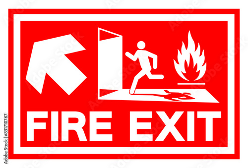 Fire Exit Symbol Sign, Vector Illustration, Isolate On White Background Label. EPS10