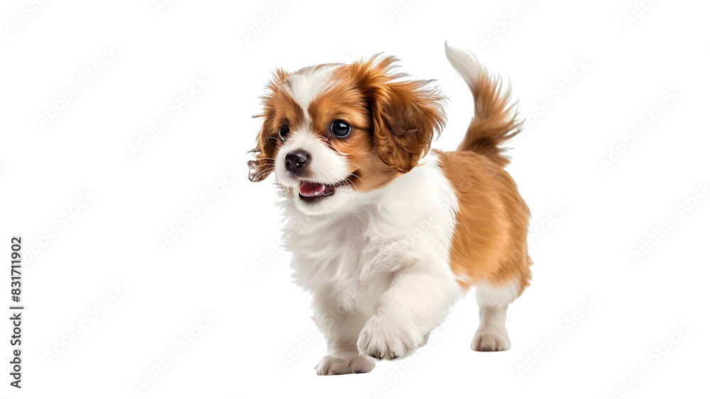 Puppy isolated on a transparent background, PNG, Ai