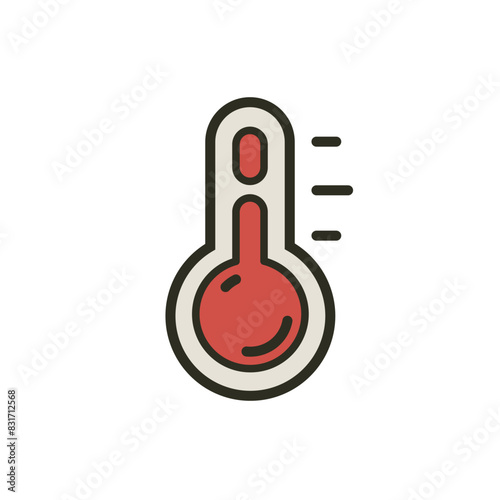 Thermometer temperature measurement icon. Heat thermometer concept. Thermometer weather icon vector illustration