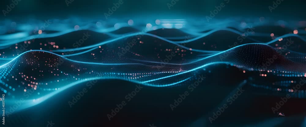 Abstract depiction of digital waves washing over Western Europe, representing new tech tidal waves,