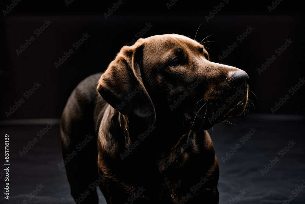 black dog looks lonely in the dark black dog looks lonely in the dark