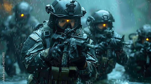 Special forces team underwater