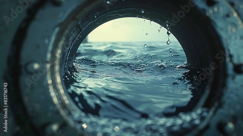 Submarine periscope view above water photo