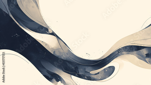 A stylish abstract background with fluid, curving forms in a monochromatic scheme, perfect for copy space