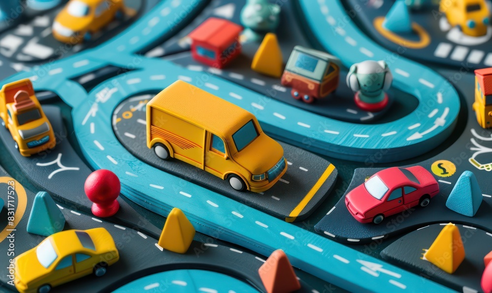 Fototapeta premium traffic illustration and how to save time