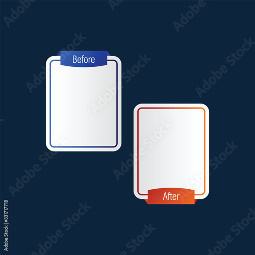 Before after template with comparison frames, vector. Before and after background template. Two colors. Gradient before and after background template. Two team vector templates. abstract