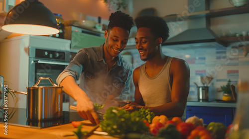 Love and Laughter in the Kitchen  LGPT Couple Enjoying Cooking Together