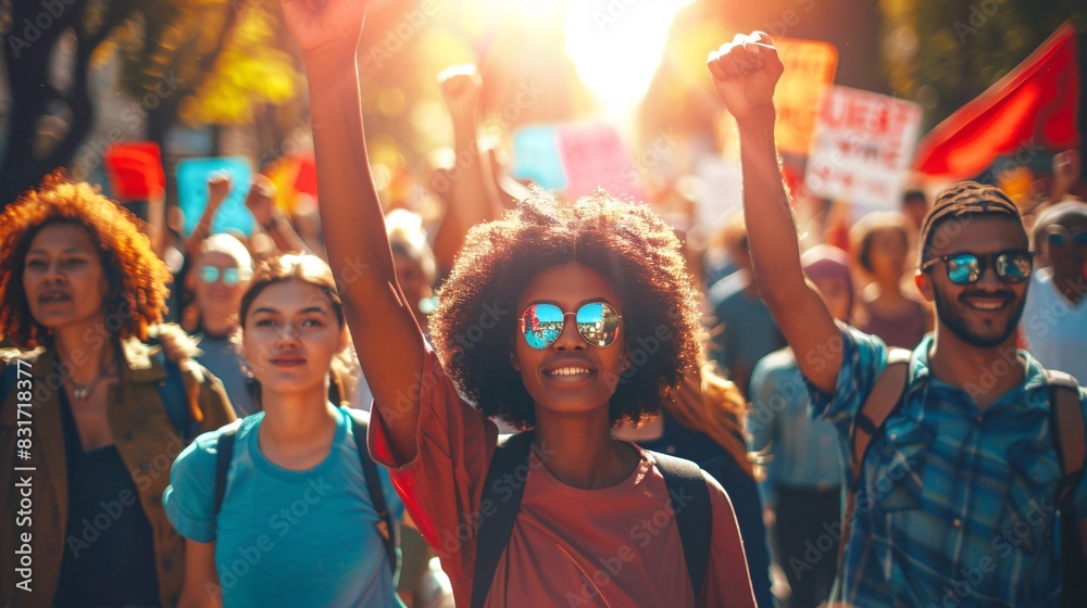 Fototapeta premium Marching for Social Justice and Equality