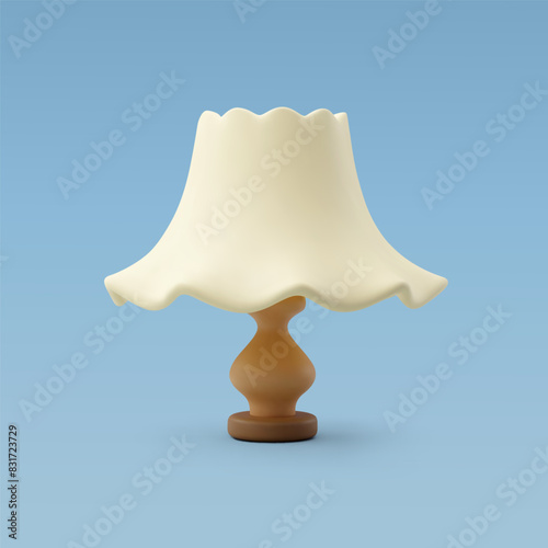 3d Vector Table light lamp, floor lamp, Home and furniture concept.