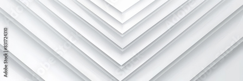 Abstract geometric layered white paper background with clean lines and subtle shadows creating a minimalist design 