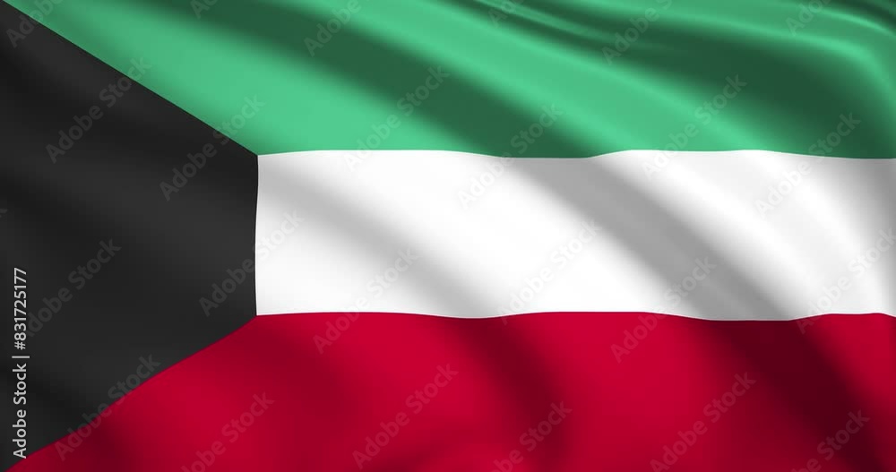 flag of Kuwait. Kuwait flag background. 4k 60FPS flag of Kuwait. Kuwait flag background. 4k 60FPS
