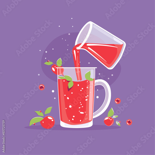 A summery beverage made with strawberries, lemons, and ice