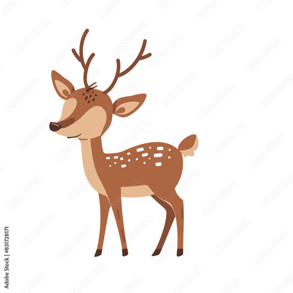 Fototapeta premium A cartoon deer standing